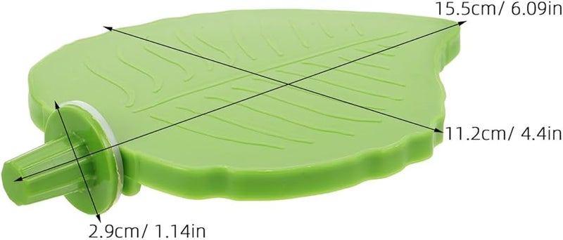 KESYOO منصة أوراق الشكل الخضراء البلاستيكية لحامل مجثم الطيور للببغاوات والكوكاتيل والباراكيت - Image 2